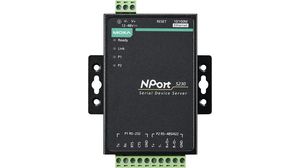 Seriell enhetsserver, 100 Mbps, Serial Ports - 2, RS232 / RS422 / RS485